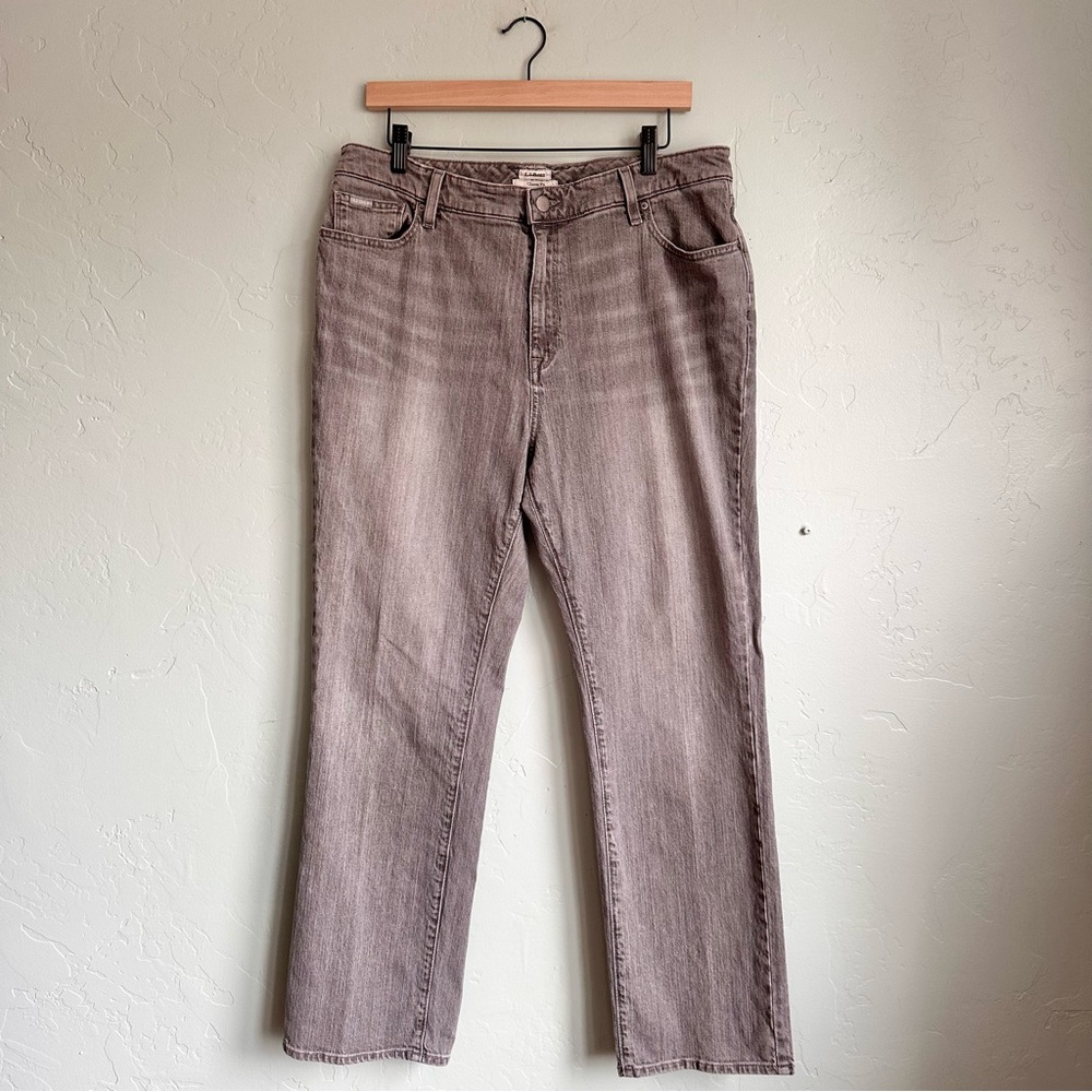 L. L. Bean Women’s Gray Classic Fit Straight-Leg Jeans‎ Size 16 Regular EUC